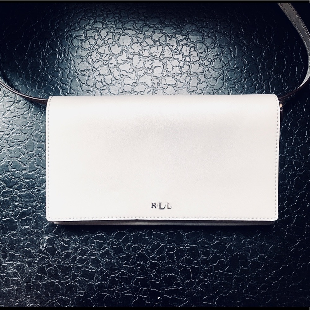 Grey Leather Ralph Lauren Crossbody Purse